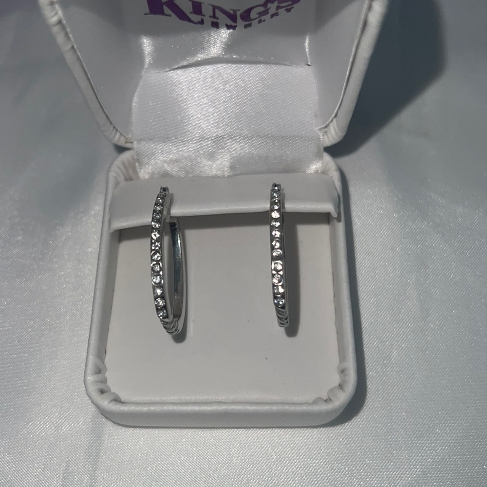 Small man-made diamond hoop earrings